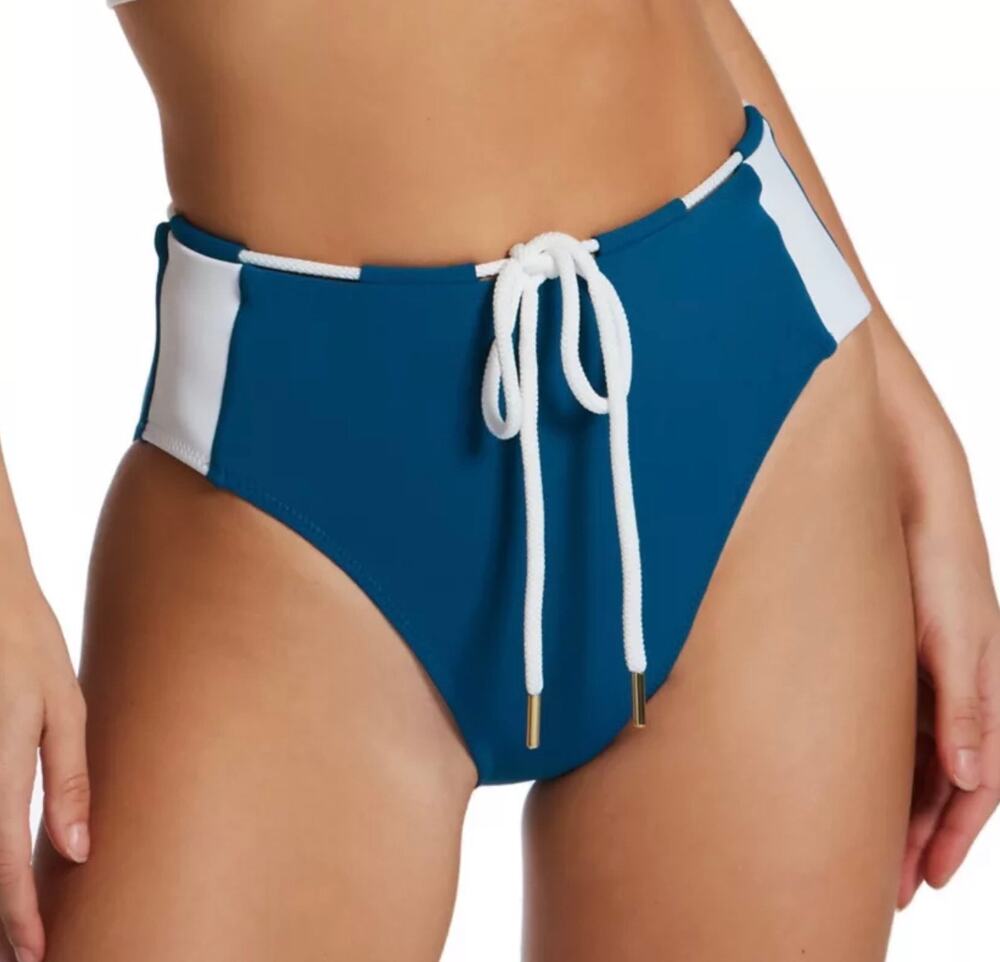 Robin Piccone Emma High Waist Bikini Bottom Safire Combo L NWT